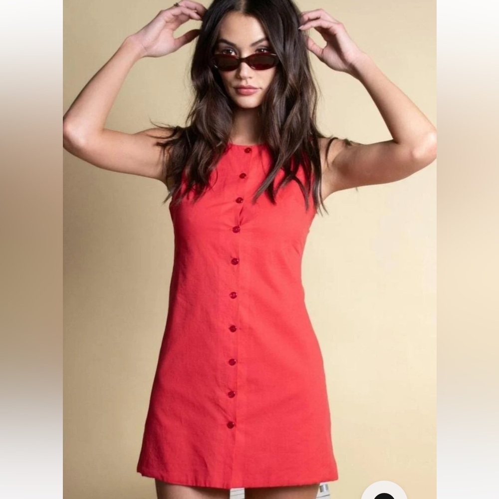 Montce Cherry Button Down Tank Dress